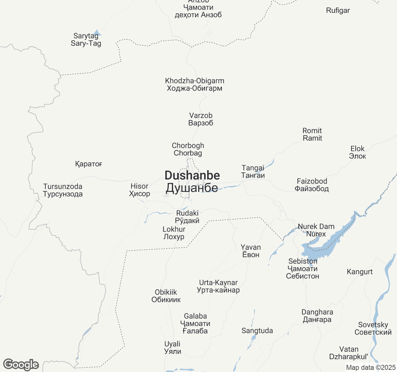 Map of Dushanbe